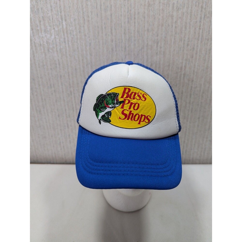 Bass Pro Shops Vintage Trucker Hat Snapback Cap Navy Blue Foam Mesh